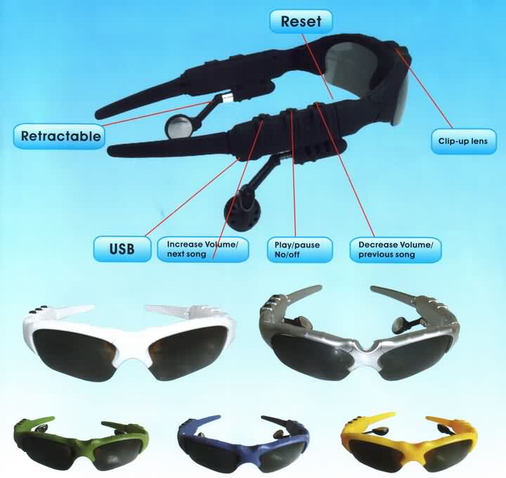 Солнцезащитные очки с MP3 плэйером и Bluetooth
