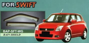 Suzuki Swift - дефлекторы капота, защита передней оптики (очки), дефлекторы на окна (ветровики)