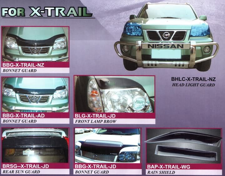 Nissan X-Trail - дефлекторы капота, защита передней оптики (очки), дефлекторы на окна (ветровики)