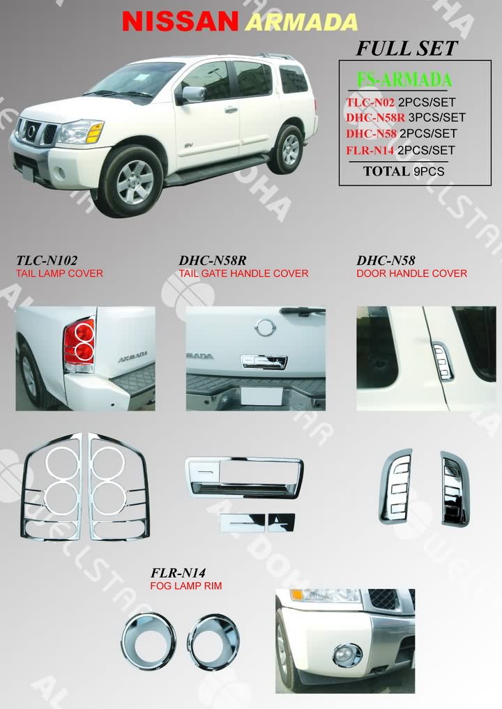 Nissan Armada / Nissan Titan / Infinity QX56 - хромированные накладки на ручки дверей, на боковые зеркала, на переднюю и заднюю оптику и т.д.