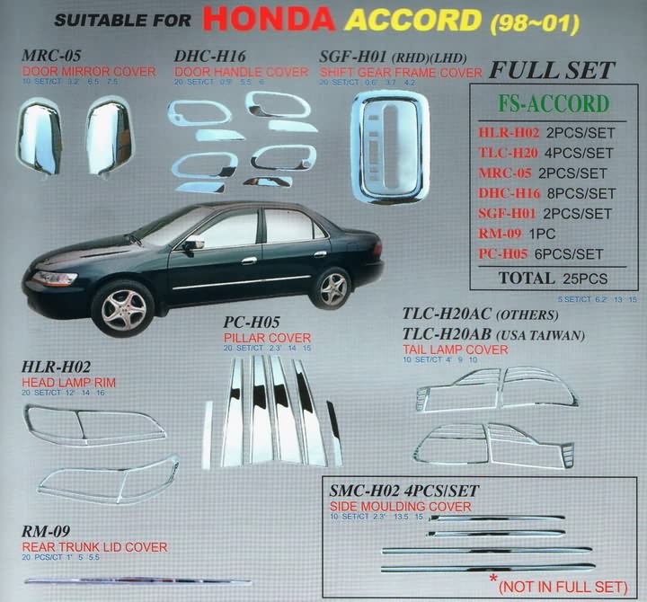 Honda Accord (хромированные накладки)