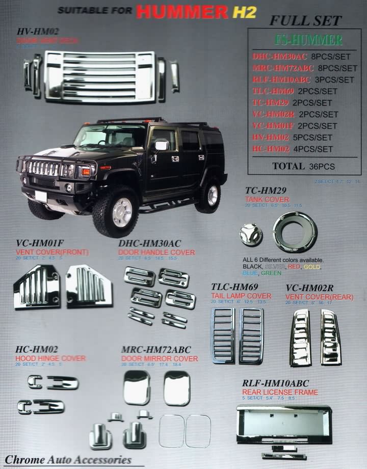 GM Hummer 2 (хромированные накладки)