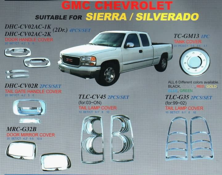 Chevrolet Sierra / Silverado (хромированные накладки)