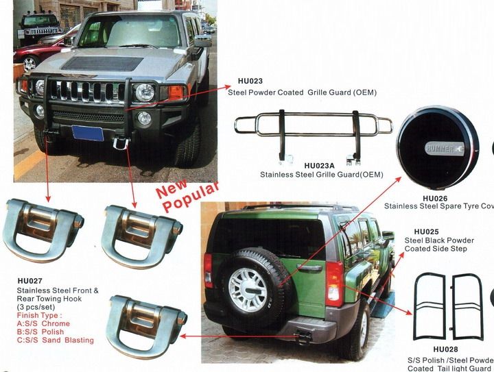 GMC Hummer H3 - обвес, дуги, подножки и прочие аксессуары